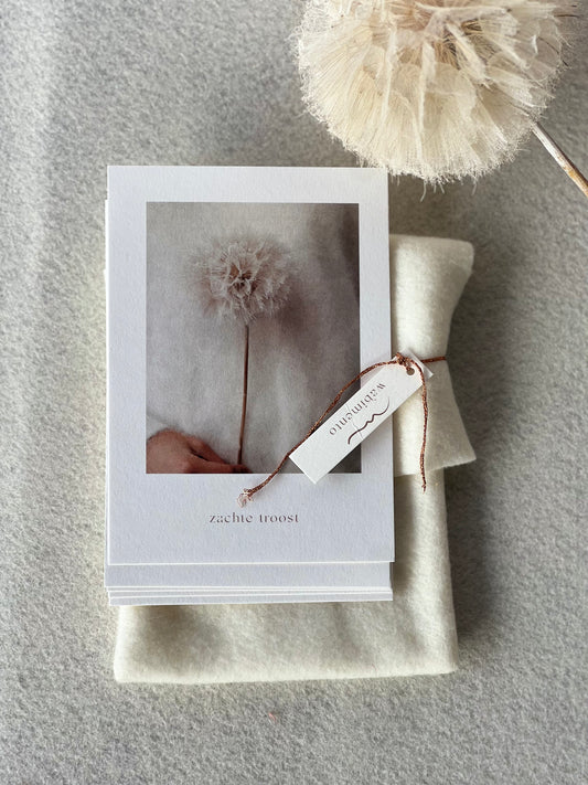 Set van 5 Troostkaarten – Zachte woorden, warme beelden