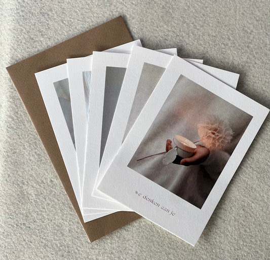 Set van 5 Troostkaarten – Zachte woorden, warme beelden